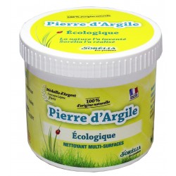 Pierre d'Argile 1 kg, Pierre Blanche Naturelle de Nettoyage et son Éponge  Épaisse